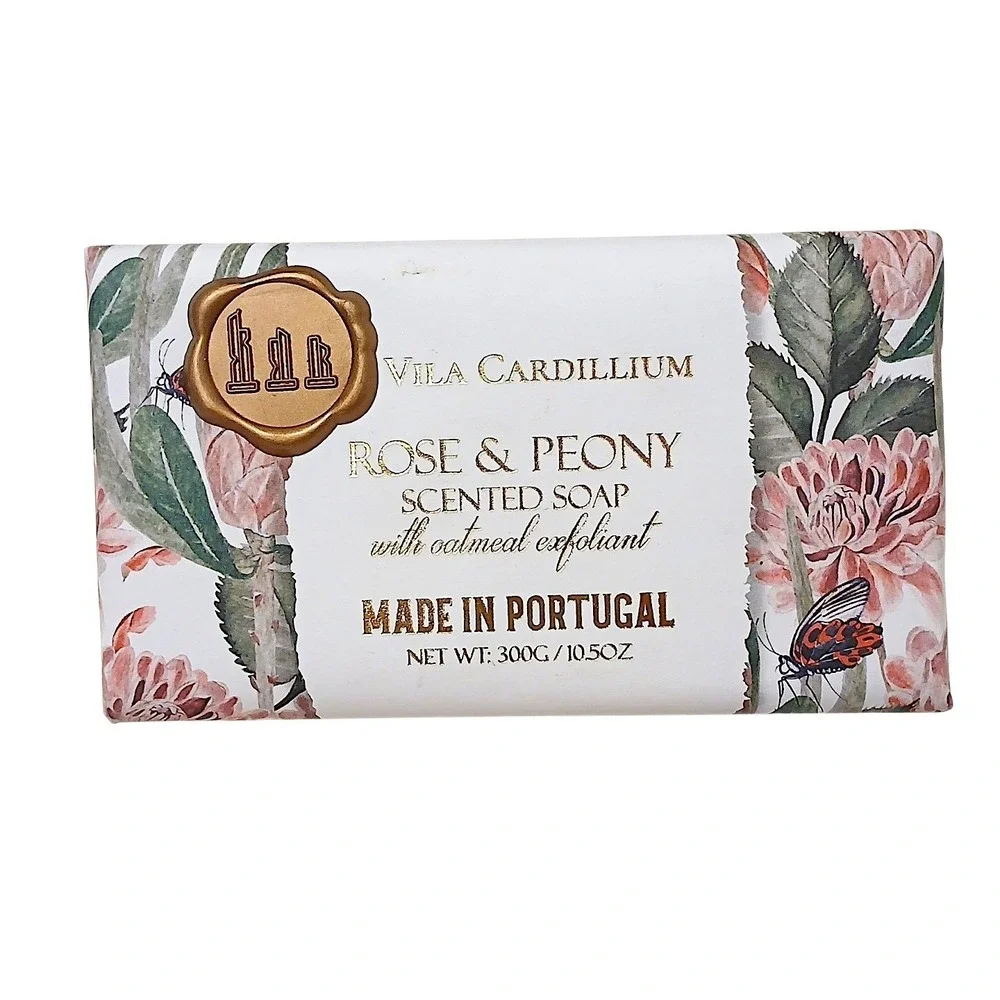 Vila Cardilium Rose & Peony Scented Soap Bar Oatmeal Exfoliant 10.5 oz Body Hand